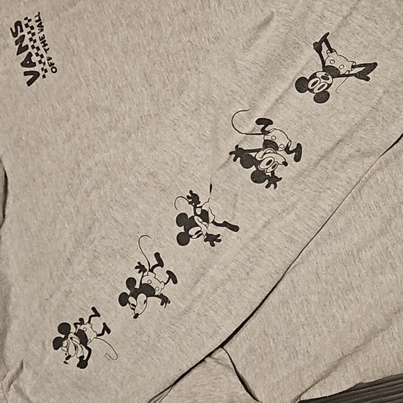 Vans Shirts Men's Grey Long Sleeve T Shirt Vans Disney Mickey Mouse - Picture 6 of 9